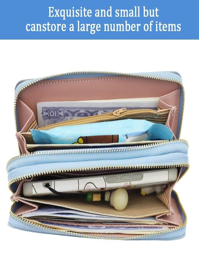 VATTU Wallets for Women PU Leather Card Holder Phone Pocket Double Zipper Coin Purse Hand Clutches for Girls Ladies - Image 4